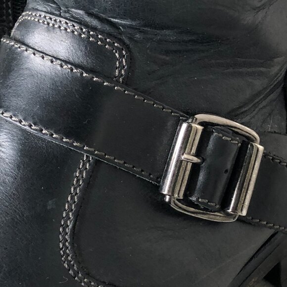 EXCELLENT Men's/ Women's Black Leather Short Zip Boots/ Size 11M - Picture 7 of 10